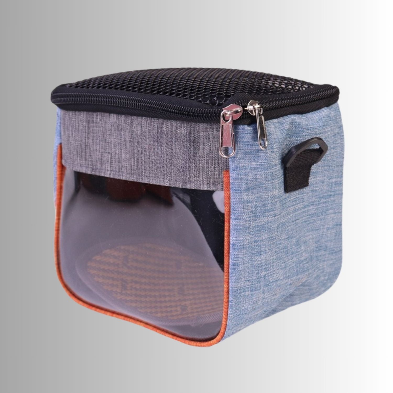 Hamsterdrager kleine reisdrager met grijze en blauwe kleuren